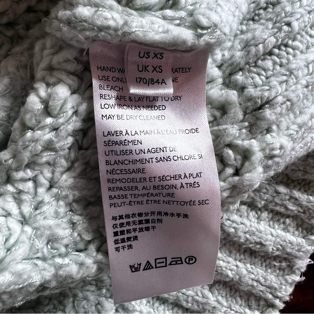Free people cropped green sweater size xsmall - Picture 3 of 4